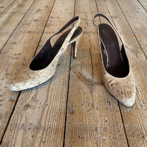 Donald J. Pliner Shoes - Donald J Pliner Cork Slingback Heels Stiletto Sandal Shoe 9